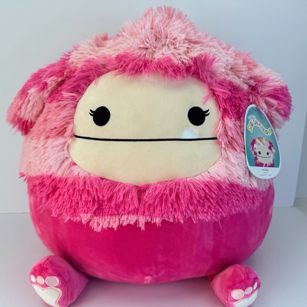 Squishmallows Hailey 16'' Pink Large Bigfoot Yeti‎ KellyToy 2021 Plush NWT HTF